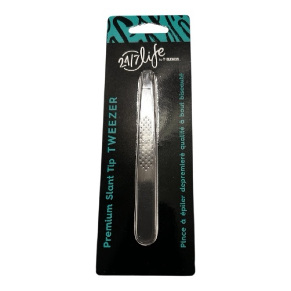 24/7 Life  Premium Slanted Tweezers Stainless Steel Precision Grip
